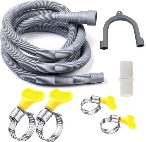 Bukela Universal Washing Machine Drain Hose Extension Kit with 1 Adapter 4 Hose Clamps 1 U-Bend Hose Bracket (3m) Fits Kitchen Dishwasher