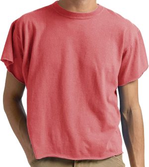 Sunborui Men's Boxy Raw Cut Tee Short Sleeve Round Neck T Shirts Casual Basic Tops