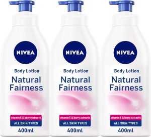 NIVEA Natural Fairness Body Lotion, Liquorice & Berry, All Skin Types, 625ml, Pack of 3