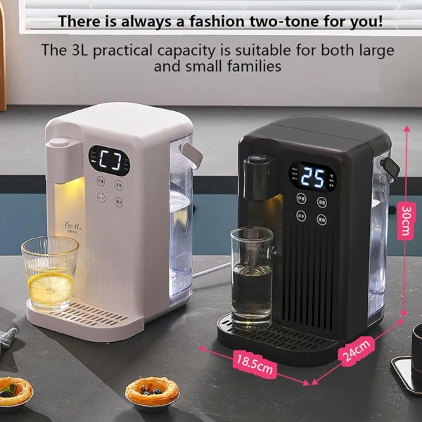 ⁦3 L Countertop Instant Hot Water Dispenser 3-Sec quick heating direct drinking machine small water purifier Adjustable Temperature，Portable Automatic Hot Water Home Office Dorm (White)⁩ - الصورة ⁦3⁩