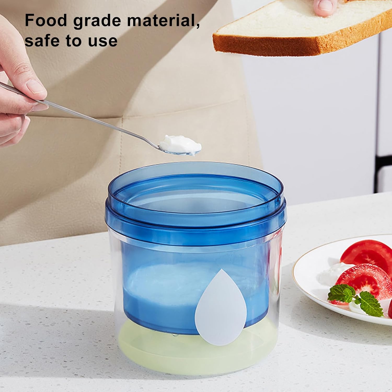 Luocute Yogurt Cheese Maker, Clear Container, Spring Loaded Pressure Plate, Stainless Steel, PP Material, Large Quantities, Reusable Thick Greek Yogurt Whey Separator for Home Kitchen 6 Luocute Yogurt Cheese Maker, Clear Container, Spring Loaded Pressure Plate, Stainless Steel, PP Material, Large Quantities, Reusable Thick Greek Yogurt Whey Separator for Home Kitchen - الصورة 6