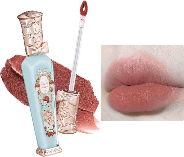 Flower Knows Strawberry Rococo Cloud Lip Cream Matte Liquid Lipstick-Long Lasting&Highly Pigmented Lip Stain -Velvety Waterproof Lip Makeup for Girls&Women-0.12 Fl Oz,1 Count(S03 Caffe Mocha)