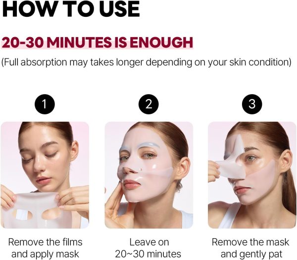 ⁦ROUND LAB Camellia Collagen Mask, 30min Hydrogel Mask, Quick Hydration, Firming&Pore Minimizing, For sensitive skin, Micro molecule collagen, Facial Mask, 34 g/1.19 Fl Oz 4ea⁩ - الصورة ⁦4⁩