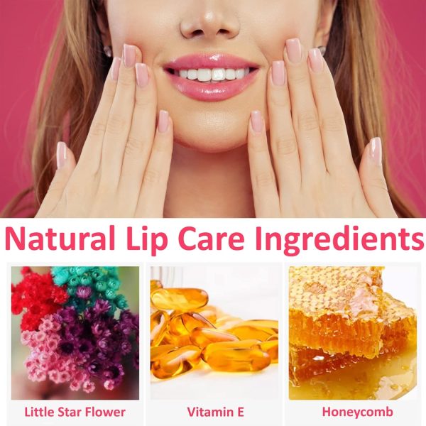 ⁦2 Pcs Crystal Flower Jelly Lipstick, Magic Color Changing, PH Clear Temperature Lip Gloss and Balm, Long Lasting Nourishing Moisturizing Lip Stick⁩ - الصورة ⁦3⁩