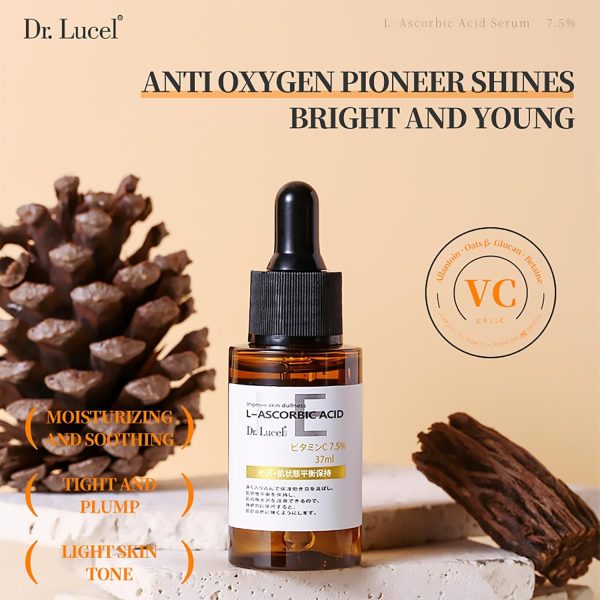 ⁦Dr. Lucel 7.5% Vitamin C Revitalizing Face Serum 37ml / with Niacinamide, Brightens and Repairs Skin, Reduces Dark Spots, Evens Tone, Hydrates, Promotes a Youthful, Radiant Complexion⁩ - الصورة ⁦2⁩