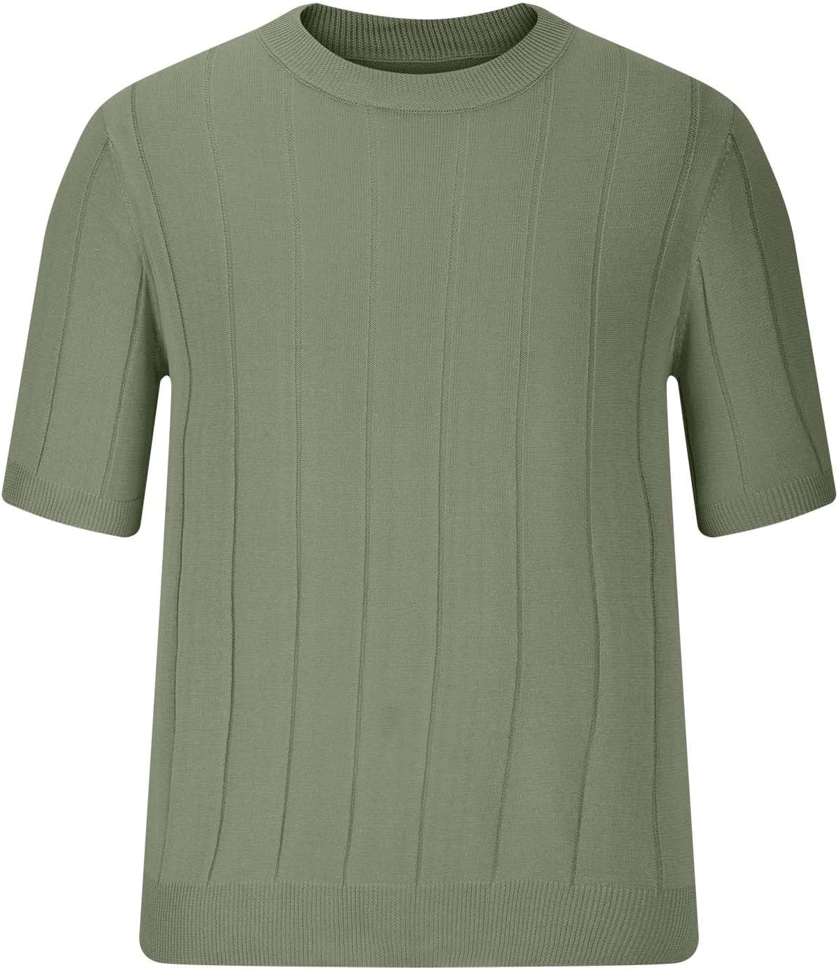 Men's Casual Rib Knit Short Sleeve T Shirts Crew Neck Basic T-Shirt Slim Fit Solid Breathable Workout Tee Tops 4 Men's Casual Rib Knit Short Sleeve T Shirts Crew Neck Basic T-Shirt Slim Fit Solid Breathable Workout Tee Tops - الصورة 4