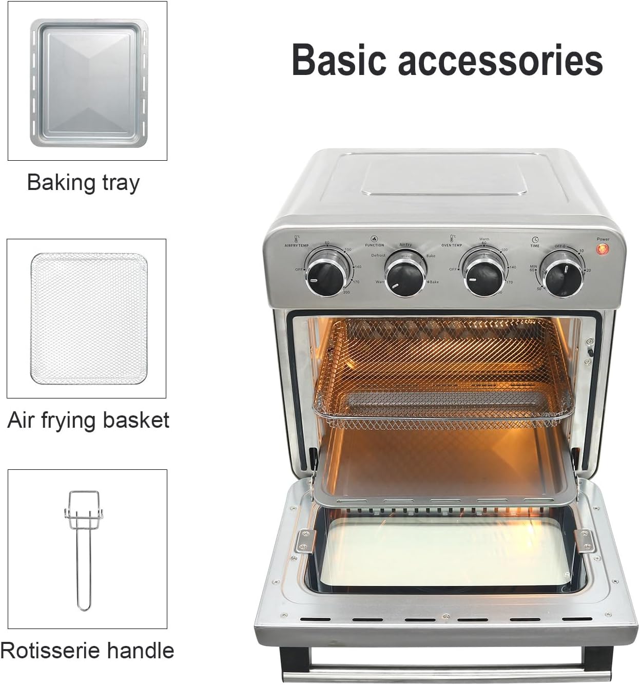 Visio Oil Free Air Fryer Oven, 26 Liter Capacity 4 Visio Oil Free Air Fryer Oven, 26 Liter Capacity - الصورة 4