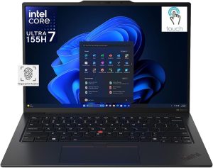 Lenovo Gen 12 ThinkPad X1 Carbon 21KC Laptop with Intel Ultra 7 155H Processor, 14" WUXGA Touchscreen, 32GB RAM, 1TB SSD, FHD+ IR+ RGB Camera, and Windows 11 Pro
