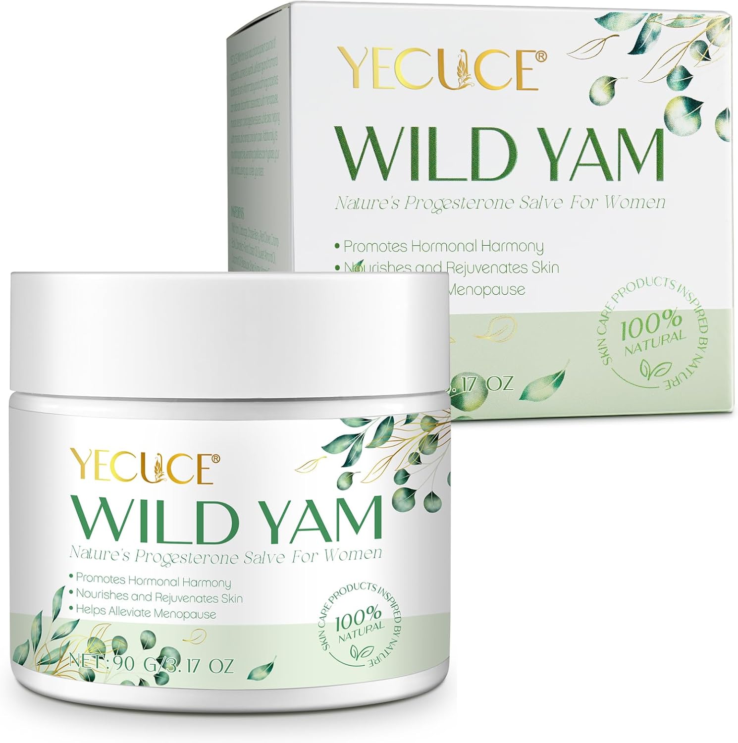 Wild Yam 90g, All Natural Body Moisturiser, Firming, Wild Yam Cream Hormone Balancing, Anti-Wrinkle, Soothing, Women's Dry Skin Skin Cream, Relieves Premenstrual Syndrome and Menopausal Symptoms 1 Wild Yam 90g, All Natural Body Moisturiser, Firming, Wild Yam Cream Hormone Balancing, Anti-Wrinkle, Soothing, Women's Dry Skin Skin Cream, Relieves Premenstrual Syndrome and Menopausal Symptoms