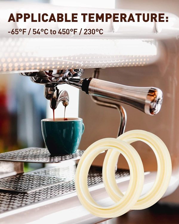 ⁦54mm Silicone Steam Ring, 2PCS Grouphead Gasket Replacement Accessories, No BPA Silicone Gasket Seal, for Breville Espresso Machine 878/870/860/840/810/500/450/ Sage 500/870/875/880/810/878⁩ - الصورة ⁦6⁩