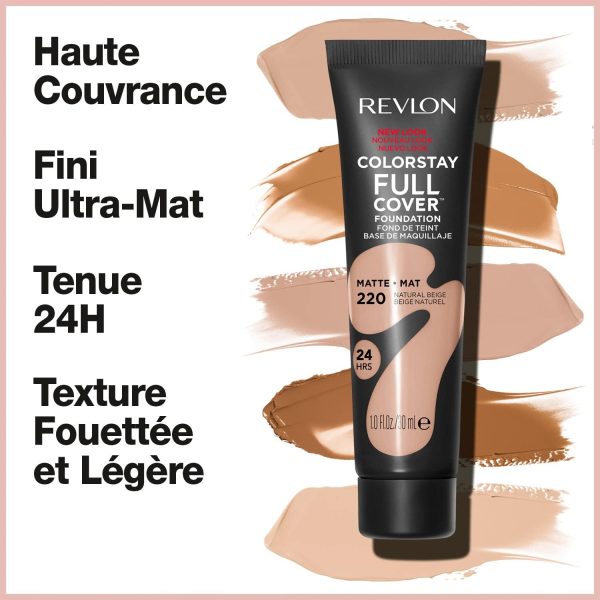 ⁦Revlon CS Full Cover Foundation (Intl w SPF 10)-Natural Beige⁩ - الصورة ⁦2⁩