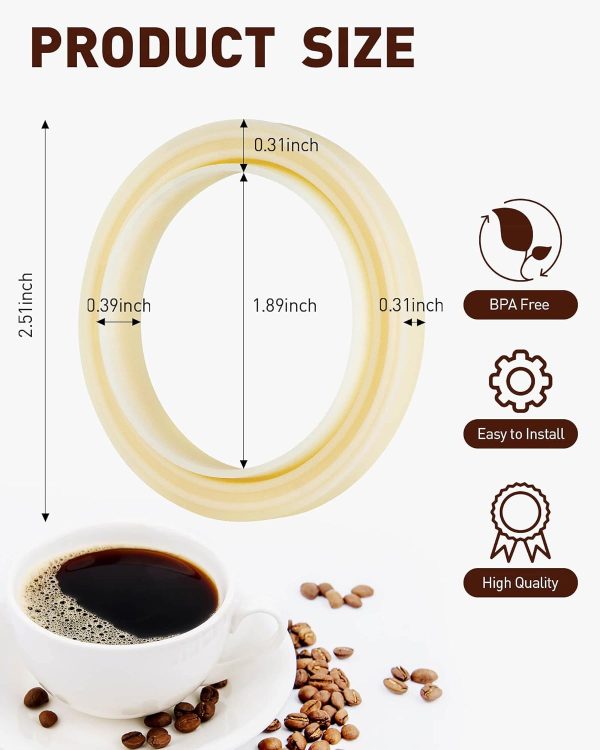 ⁦54mm Silicone Steam Ring, 2PCS Grouphead Gasket Replacement Accessories, No BPA Silicone Gasket Seal, for Breville Espresso Machine 878/870/860/840/810/500/450/ Sage 500/870/875/880/810/878⁩ - الصورة ⁦2⁩
