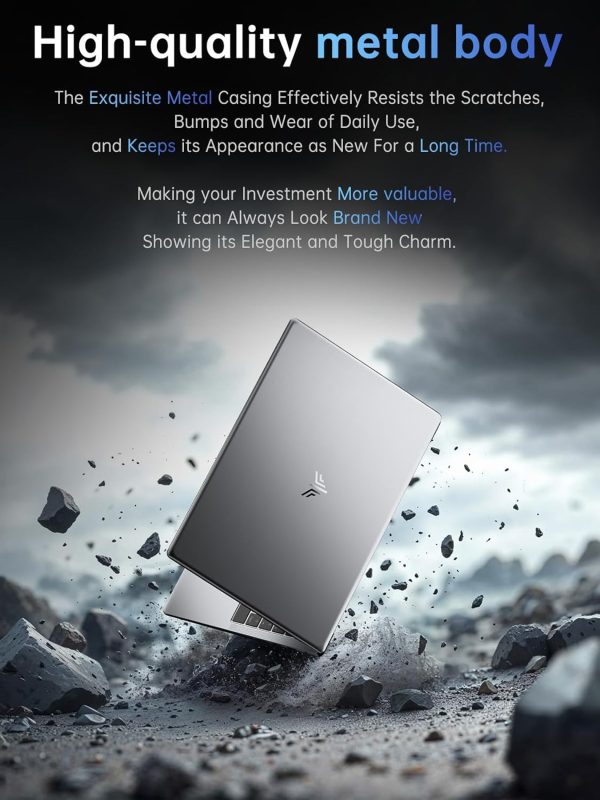 ⁦2025 Laptop with Intel Quad-Core Processor 16GB DDR4 RAM 512GB SSD,15.6 Inch FHD IPS Display, WiFi,Metal Body,5000mAh Battery,USB3.2,Portable Windows 11 Laptops Computer for Business Office Student⁩ - الصورة ⁦5⁩