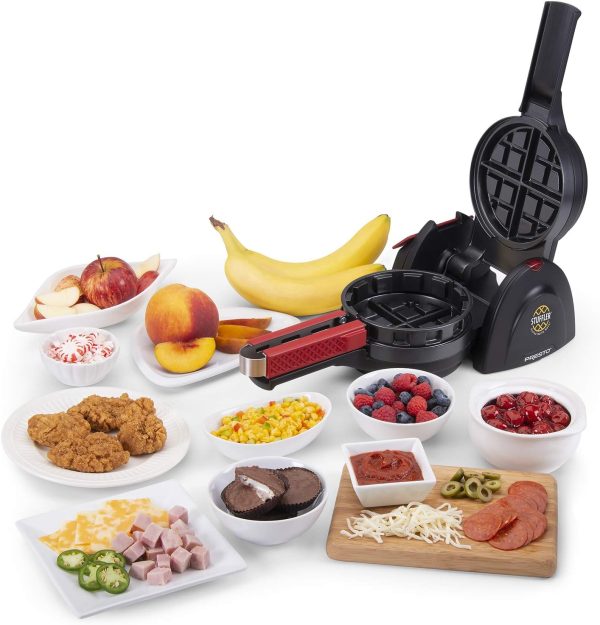 ⁦Presto 03512 Stuffler Stuffed Waffle Maker, Belgian, Large, Black⁩ - الصورة ⁦7⁩