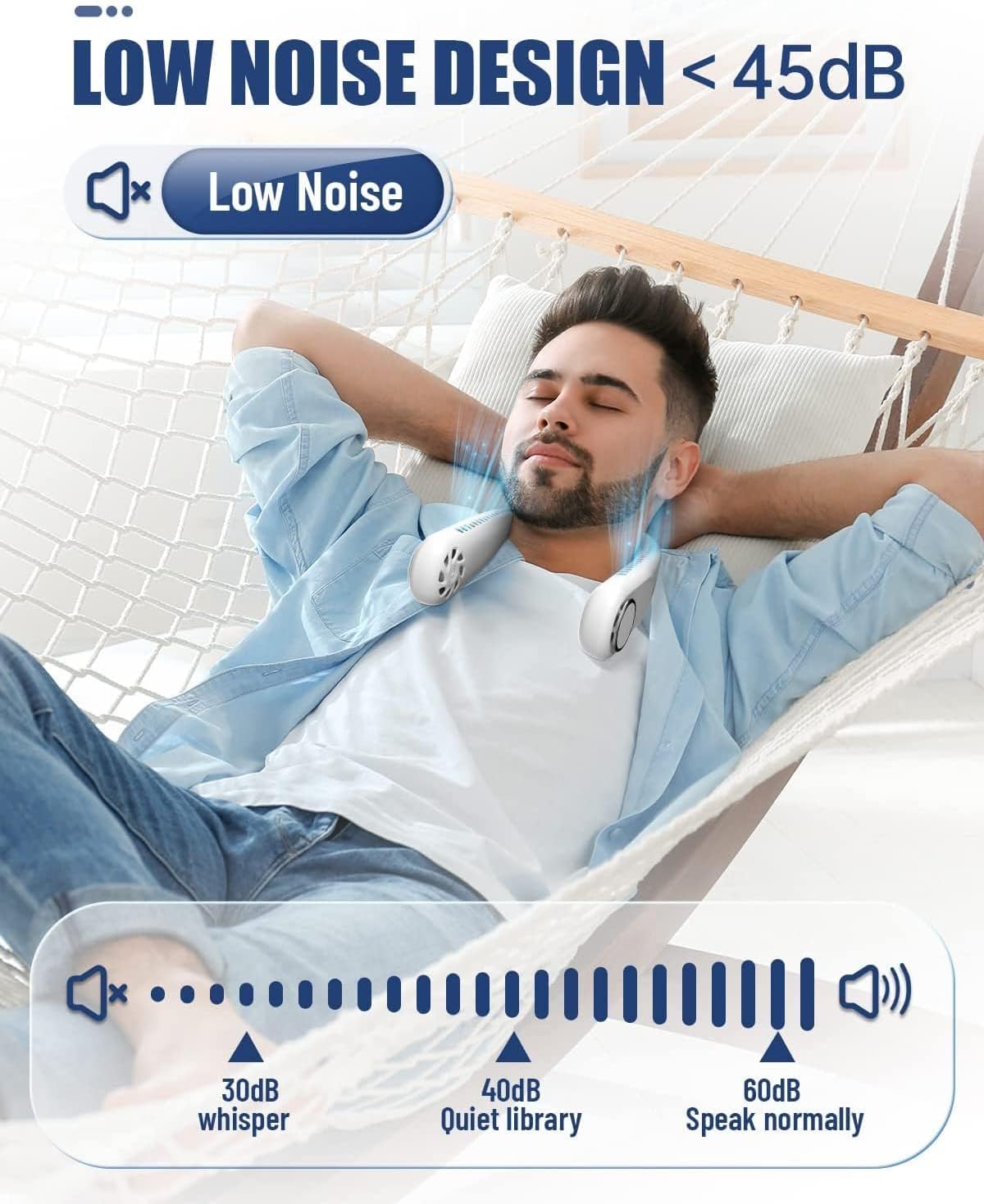 Khazna Bladeless Neck Fan -3600mAh Battery Operated Fan Rechargeable - Personal Portable Fan - 360° Cooling USB Wearable Fan - Low Noise, Up to 9Hrs Use Time Hanging Around Neck Fans (White) 7 Khazna Bladeless Neck Fan -3600mAh Battery Operated Fan Rechargeable - Personal Portable Fan - 360° Cooling USB Wearable Fan - Low Noise, Up to 9Hrs Use Time Hanging Around Neck Fans (White) - الصورة 7