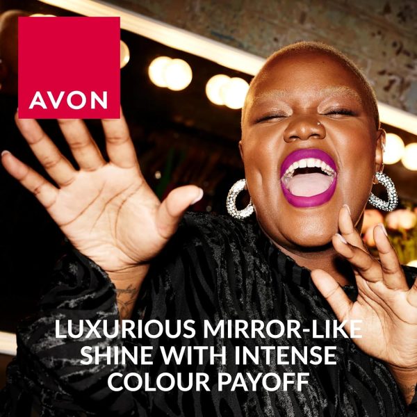⁦Avon Hydramatic Shine Lipstick with a Hydrating Hyaluronic Core-ROSE BERRY⁩ - الصورة ⁦4⁩