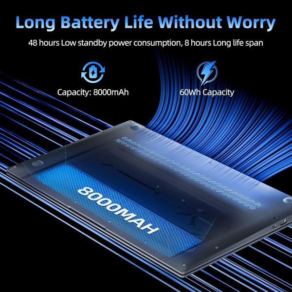 ⁦SGIN Windows 11 Laptops, 17.3 Inch Laptop Computer with Core i3 CPU, 4GB DDR4 128GB SSD, 60800mWh Battery, FHD IPS Display, Type-C, 5G WiFi, BT4.2, Webcam, USB3.2, HDMI, for Student and Business⁩ - الصورة ⁦6⁩