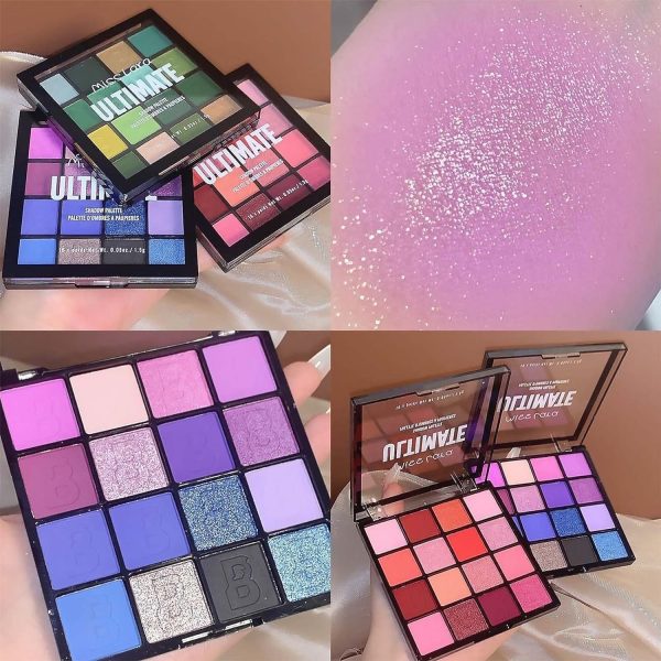 ⁦X spring Eyeshadow Palette, 16 Colors Matte Glitter Eyeshadow, Long Lasting Waterproof Blendable Eye Shadow Palette, Colorful Eye Shadow Pallet Make Up for Women and Girls⁩ - الصورة ⁦4⁩