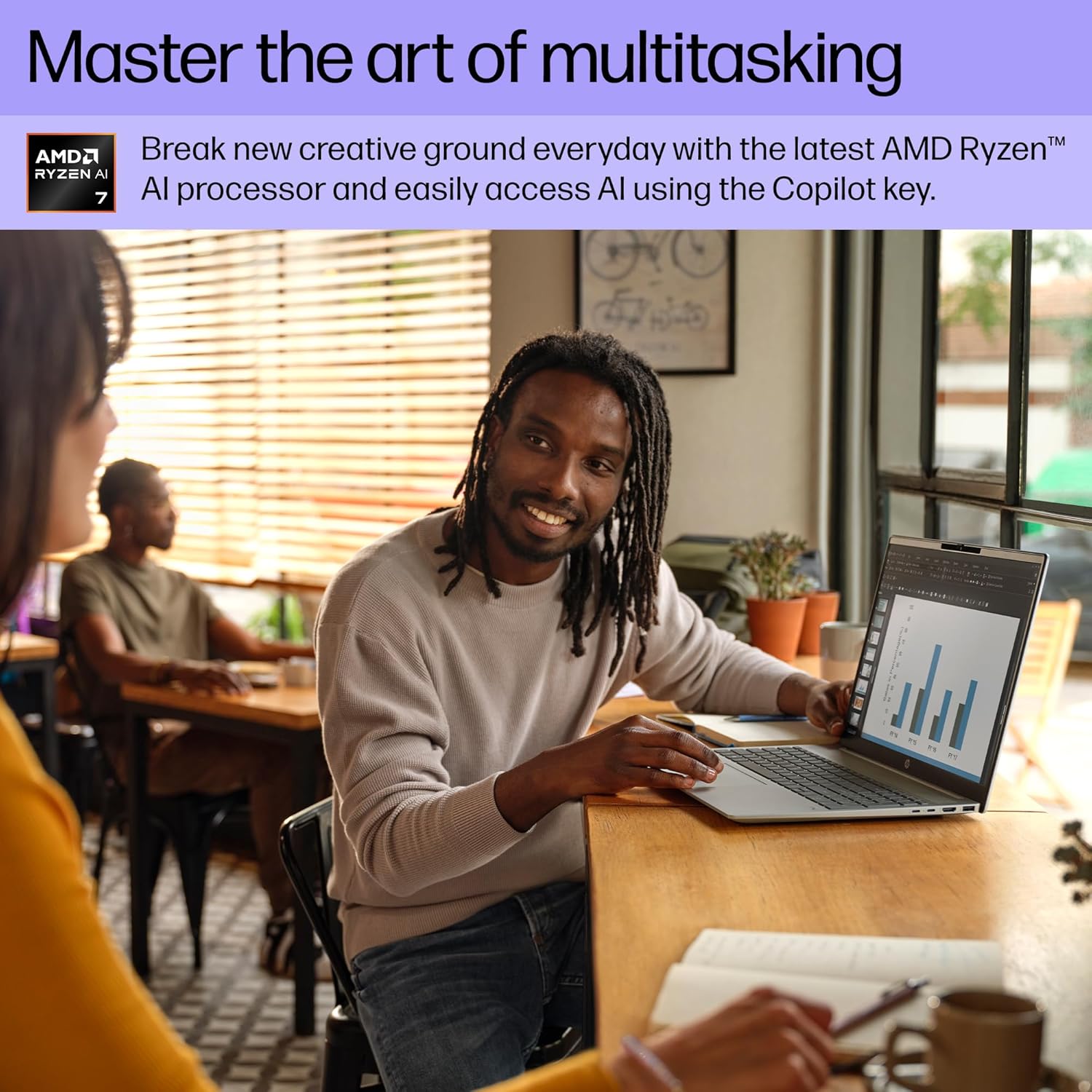 HP OmniBook 5 Copilot+ AI PC, 16" 2K (1920x1200) Touchscreen, 32GB LPDDR5x RAM, 2TB SSD, AMD Ryzen AI 7 350 Up to 5GHz, Backlit KB, Windows 11 Home, W/Mouse 5 HP OmniBook 5 Copilot+ AI PC, 16" 2K (1920x1200) Touchscreen, 32GB LPDDR5x RAM, 2TB SSD, AMD Ryzen AI 7 350 Up to 5GHz, Backlit KB, Windows 11 Home, W/Mouse - الصورة 5