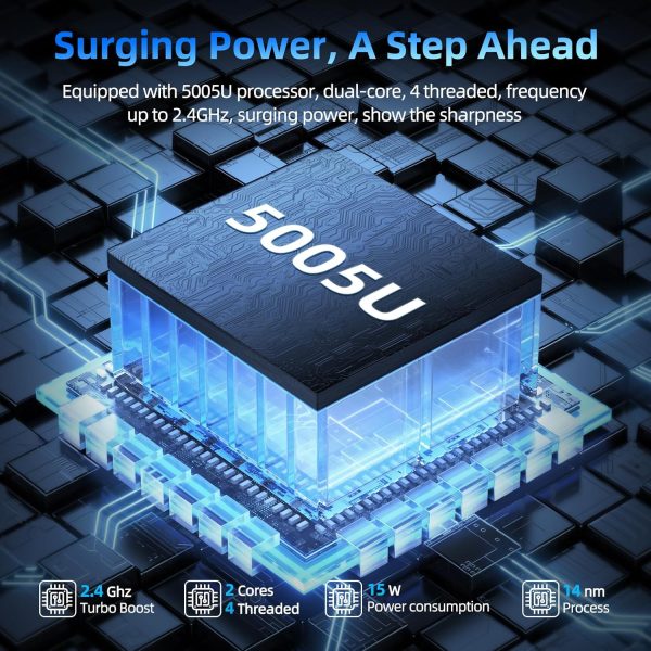 ⁦SGIN Windows 11 Laptops, 17.3 Inch Laptop Computer with Core i3 CPU, 4GB DDR4 128GB SSD, 60800mWh Battery, FHD IPS Display, Type-C, 5G WiFi, BT4.2, Webcam, USB3.2, HDMI, for Student and Business⁩ - الصورة ⁦3⁩