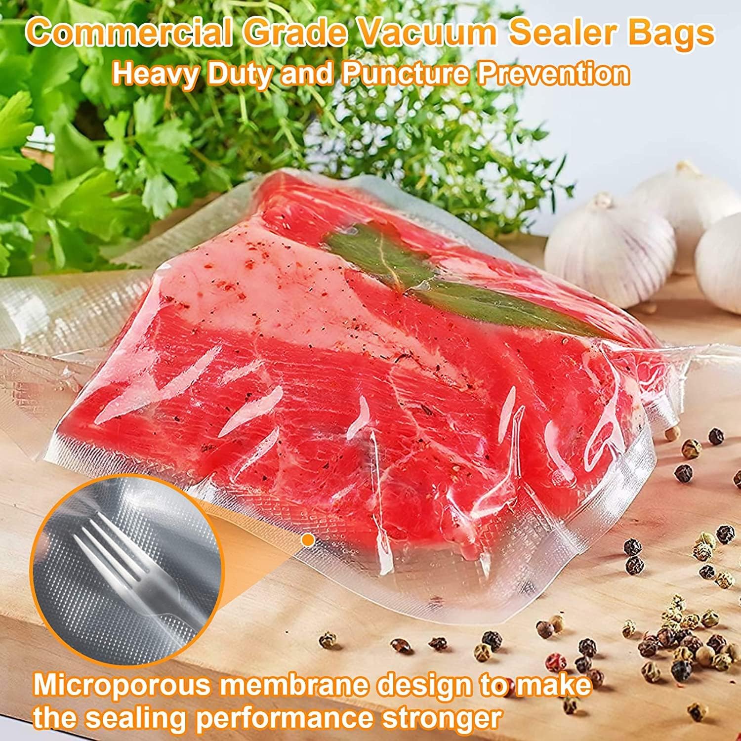 CoralBlue Vacuum Sealer Rolls Compatible with Foodsaver & others- Embossed Vacuum Sealer Bags Make Own Size for Sous Vide or Food Storage (22cm x 15m) 3 CoralBlue Vacuum Sealer Rolls Compatible with Foodsaver & others- Embossed Vacuum Sealer Bags Make Own Size for Sous Vide or Food Storage (22cm x 15m) - الصورة 3