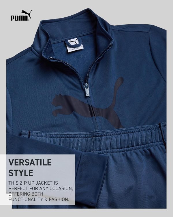 ⁦PUMA Boys' Pants Set - 2 Piece Tricot Athletic Zip Up Jacket Sweatshirt and Active Jogger Pants - Boys Activewear Set (4-16), Size⁩ - الصورة ⁦2⁩