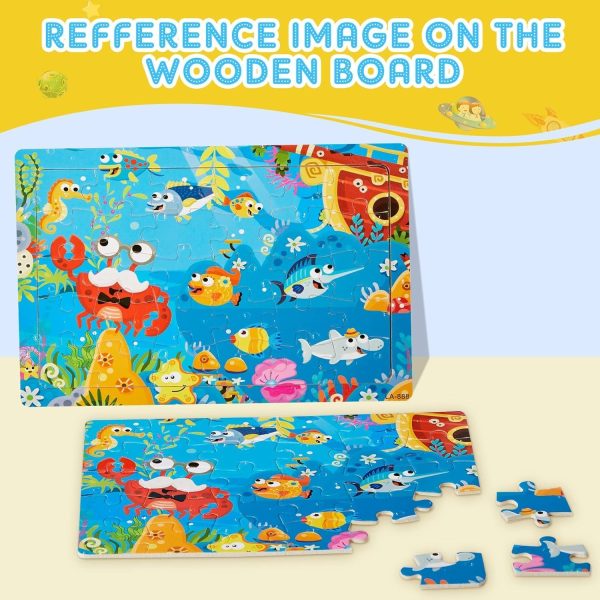 ⁦12 Pack Puzzles for Kids Ages 3-8 Toddler 30 Pieces Wooden Jigsaw Children Puzzles Educational Learning Toys for Kids Girls and Boys⁩ - الصورة ⁦4⁩