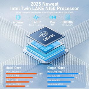FUNYET Gaming Laptop, 2025 Win 11 Pro Laptops Computer, 16 Inch Lap Top, 16GB RAM 512GB SSD, N150 Processor(up to 3.6GHz), Backlit Keyboard. Rose Gold.