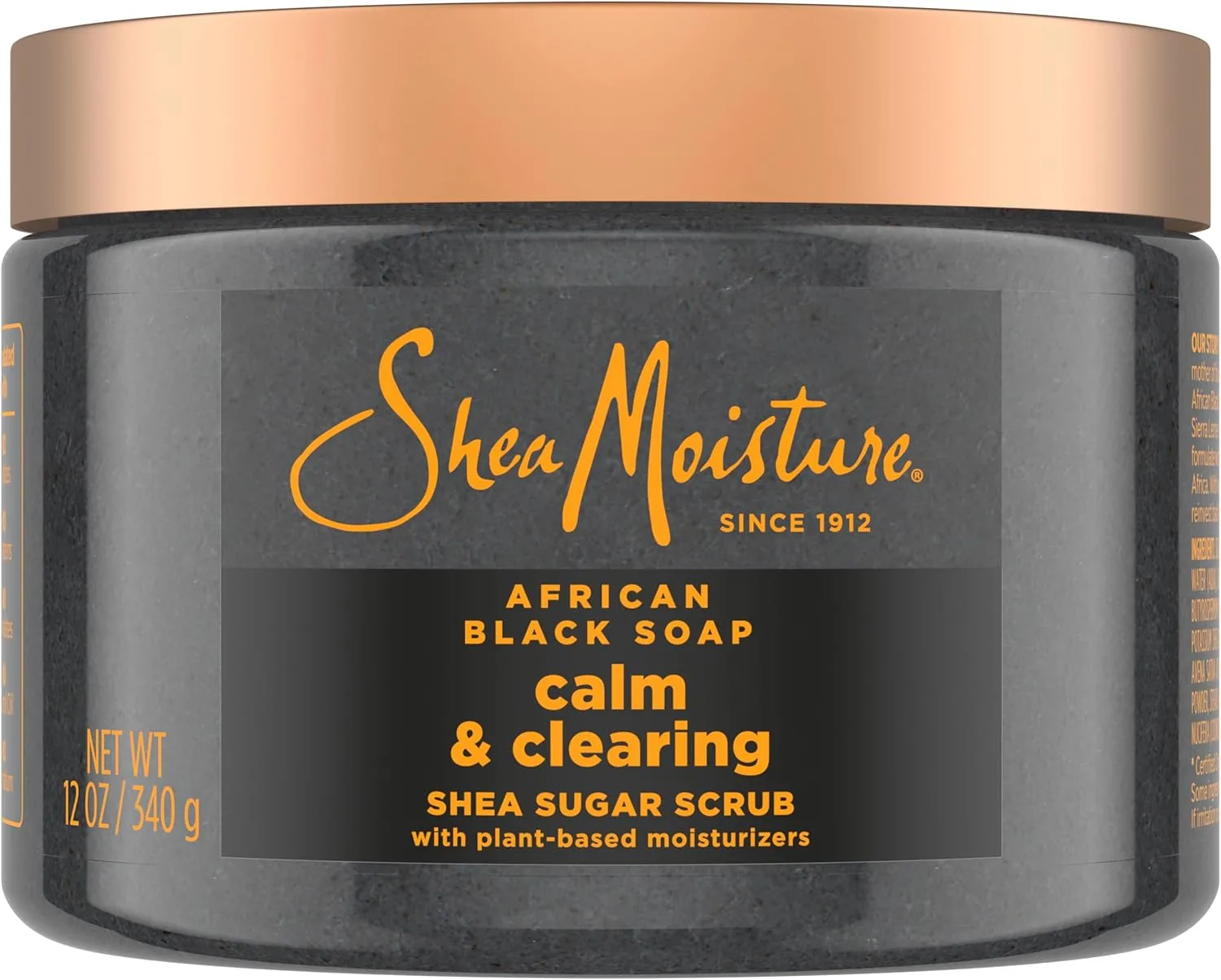 SheaMoisture Sugar Body Scrub African Black Soap for healthy, glowing skin African black soap with 24h shea moisture nutrients 12 oz