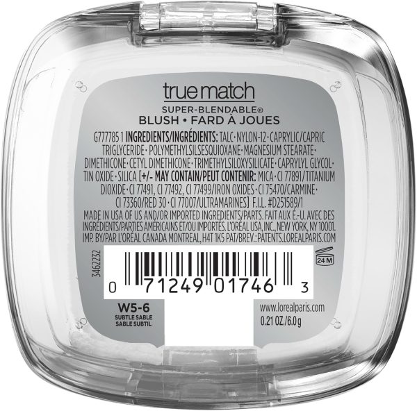 ⁦L'Oreal True Match Super-Blendable Blush, Warm, Subtle Sable, 0.21 oz⁩ - الصورة ⁦2⁩