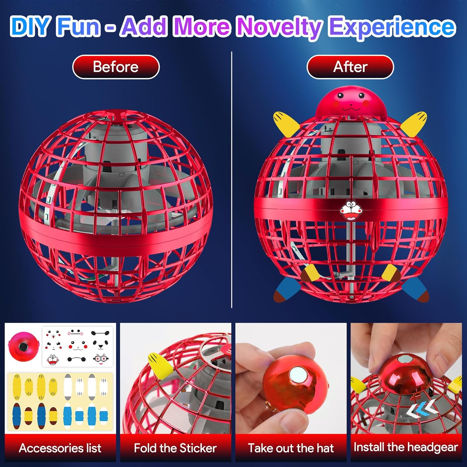 Flying Orb Ball, Flying Spinner Ball Toy, Hand Controlled Boomerang Hover Ball, Fidget Spinner Stress Ball, Christmas Birthday Cool Toys Gifts for 6 7 8 9 10+ Year Old Boys Girls Teens Indoor Outdoor 6 Flying Orb Ball, Flying Spinner Ball Toy, Hand Controlled Boomerang Hover Ball, Fidget Spinner Stress Ball, Christmas Birthday Cool Toys Gifts for 6 7 8 9 10+ Year Old Boys Girls Teens Indoor Outdoor - الصورة 6
