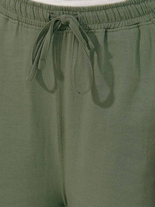 ⁦Styli Girls Elastic Waistband Wide Leg Joggers with Drawstring⁩ - الصورة ⁦4⁩