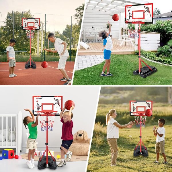 ⁦Basketball Hoop Stand, Adjustable Height Basketball Hoop for Toddler, for Kids and Adults in Outdoor/Indoor, Easily Assemb for Home Use, Boy Girl Birthday Gift⁩ - الصورة ⁦7⁩