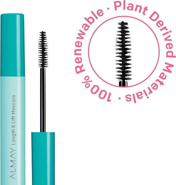 ⁦Almay Length & Lift Mascara, Plant Based Volumizing Lengthening Eye Makeup, Hypoallergenic and -Fragrance Free, 010 Blackest Black, 0.24 fl. oz.⁩ - الصورة ⁦4⁩