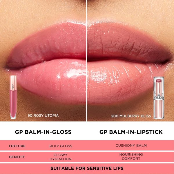 ⁦L’Oréal Paris L'Oreal Glow Paradise Hydrating Lip Balm-in-Gloss with Pomegranate Extract & Hyaluronic Acid, Feathery Fleur, 0.23 fl oz⁩ - الصورة ⁦6⁩