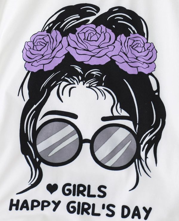 ⁦VeryNew Girls 2 Piece Outfits Kids Clothes Casual Girl Crop Tops + Solid Pants with Belt for 7-12Y⁩ - الصورة ⁦2⁩