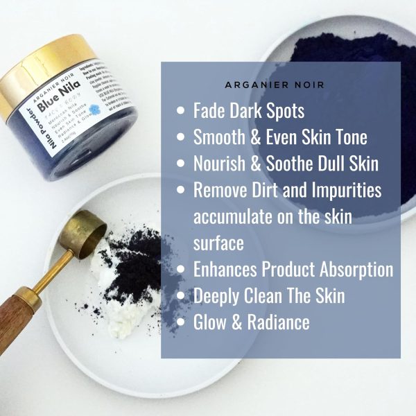 ⁦Arganier Noir Blue Nila, Moroccan Nila Powder Leaves Skin Nutrid And Radiant 80G⁩ - الصورة ⁦4⁩