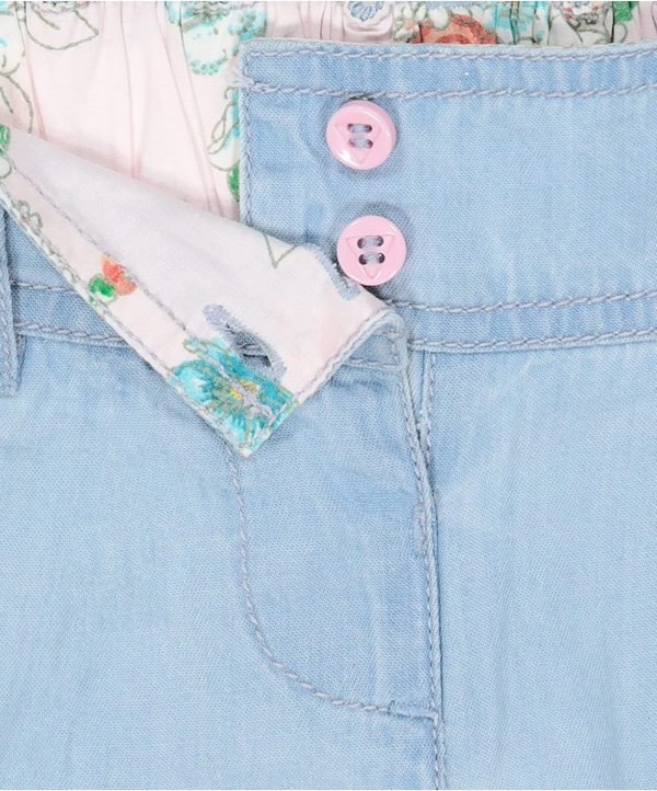 ⁦Mothercare Girls Printed Multicolor Clothing Set(1 Top :: 1 T-Shirt :: 1 Shorts) Pack of 3⁩ - الصورة ⁦4⁩
