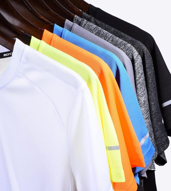 ⁦Boyzn Men's 3 Pack Running Workout Shirts Quick Dry Moisture Wicking Short Sleeve Mesh Athletic T-Shirts⁩ - الصورة ⁦7⁩
