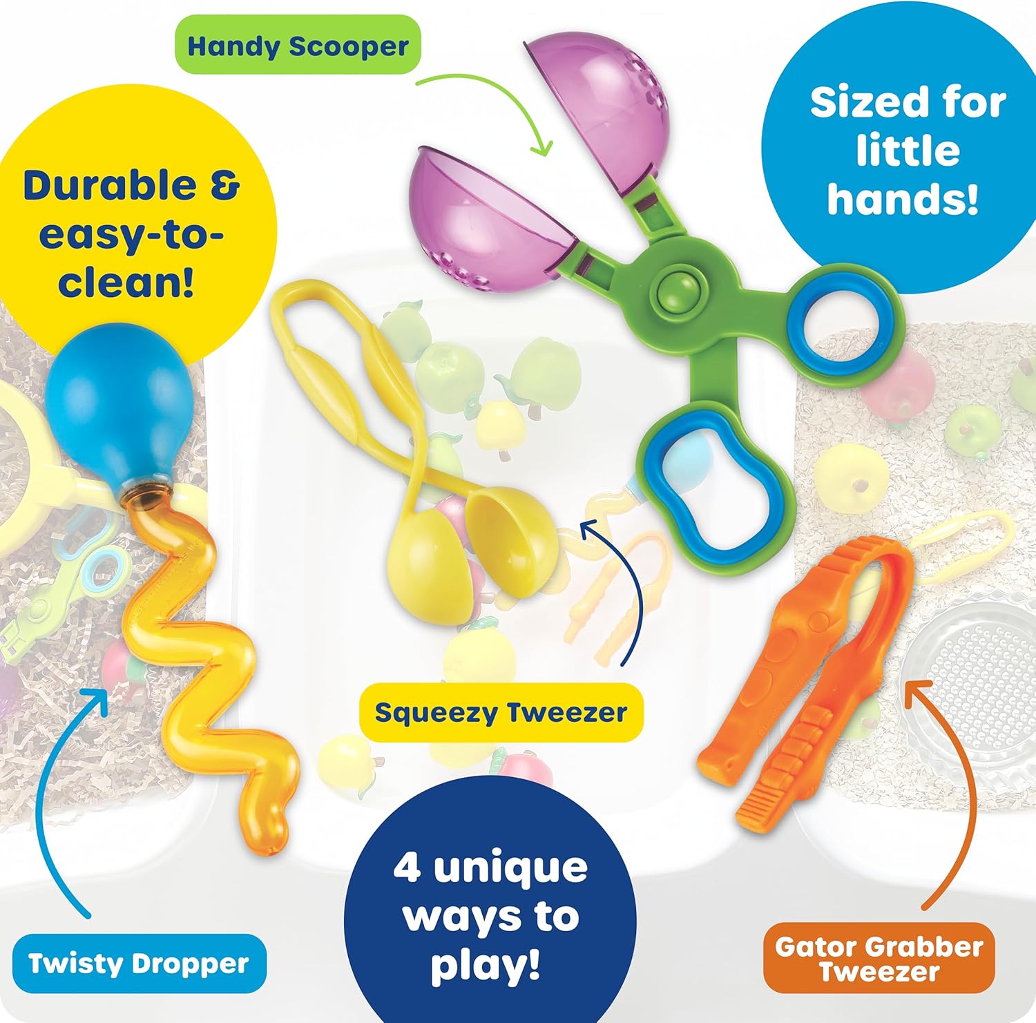 Learning Resources Helping Hands Fine Motor Tool Set Toy and Sensory Games Ages 3+ Multi-color 4 Items 4 Learning Resources Helping Hands Fine Motor Tool Set Toy and Sensory Games Ages 3+ Multi-color 4 Items - الصورة 4