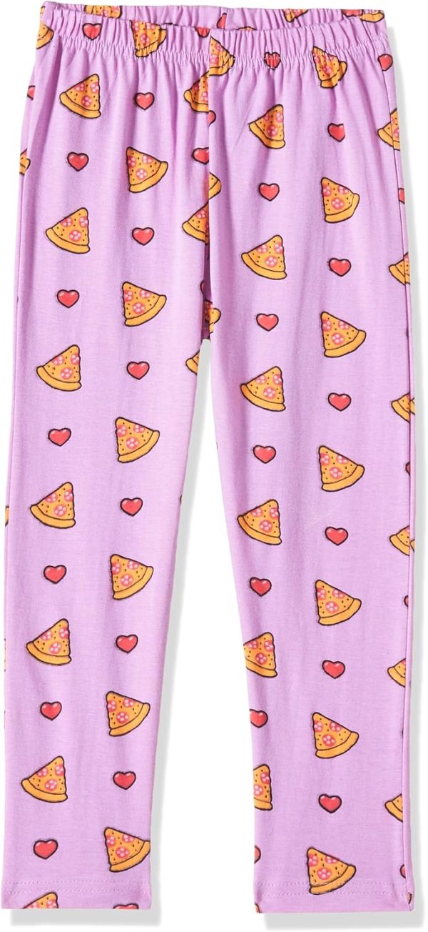 ⁦T2F Girls Cotton Printed Oversized Fit Crop Top and Pant Pajama Set⁩ - الصورة ⁦3⁩