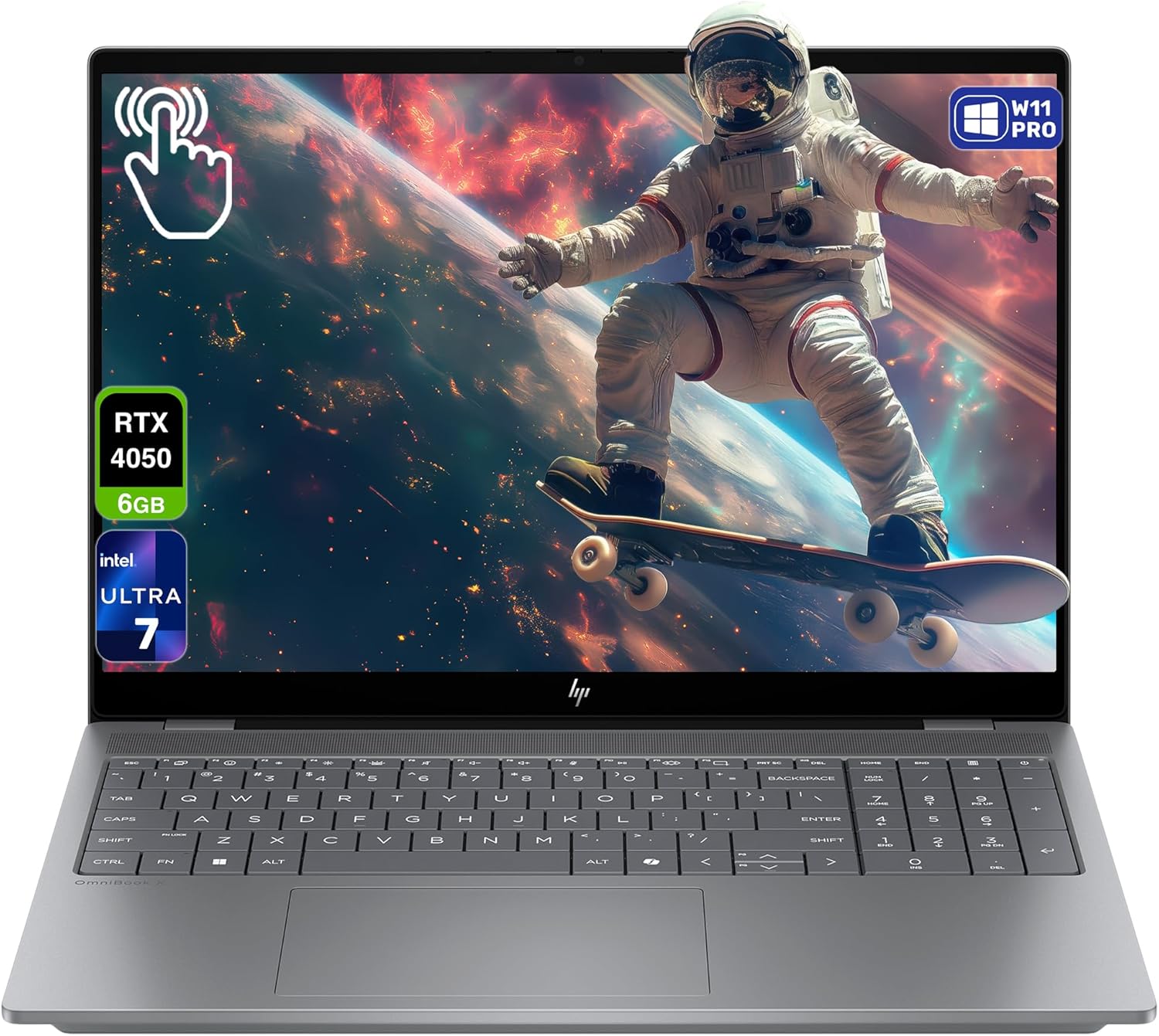 HP OmniBook X AI 16 Laptop, Intel Ultra 7-255H, 64 GB DDR5 RAM, 4 TB PCIe SSD, 16" 2K (2048x1280) OLED Touchscreen, Nvidia G-Force RTX 4050, Backlit Keyboard, W11 Pro, Meteor Silver 1 HP OmniBook X AI 16 Laptop, Intel Ultra 7-255H, 64 GB DDR5 RAM, 4 TB PCIe SSD, 16" 2K (2048x1280) OLED Touchscreen, Nvidia G-Force RTX 4050, Backlit Keyboard, W11 Pro, Meteor Silver