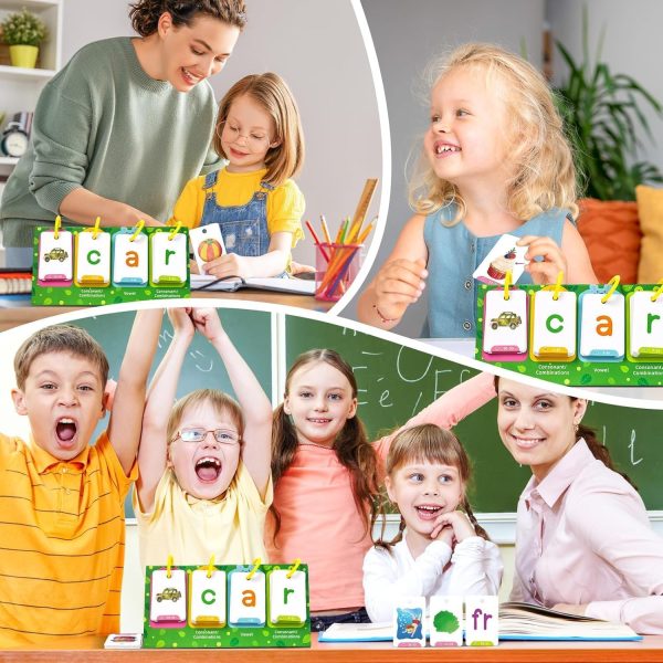 ⁦NALACAL CVC Word Flip Chart, CVC Words Builder Game, Phonics Flash Cards, Sight Words Games Activity Educational Learning Tool for School Supplies, Special Education, Speech Therapy（129Pcs）⁩ - الصورة ⁦6⁩