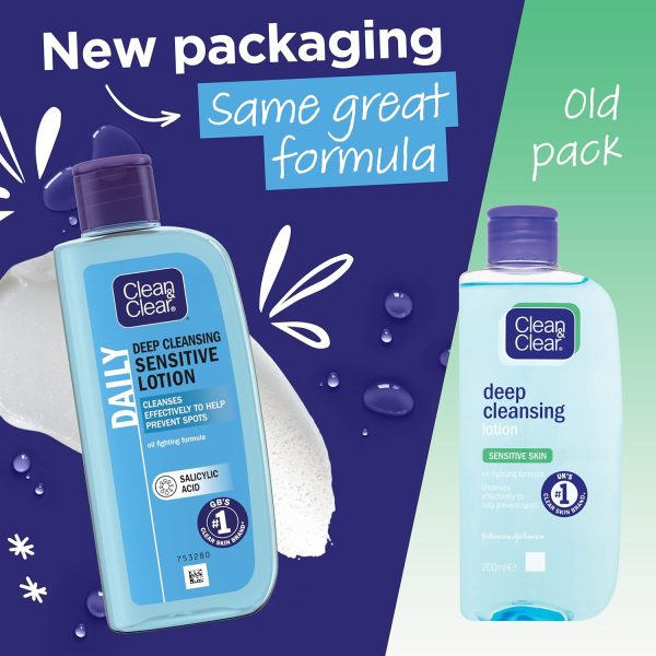 ⁦Clean & Clear Deep Cleansing Lotion for Sensitive Skin 200ml⁩ - الصورة ⁦2⁩