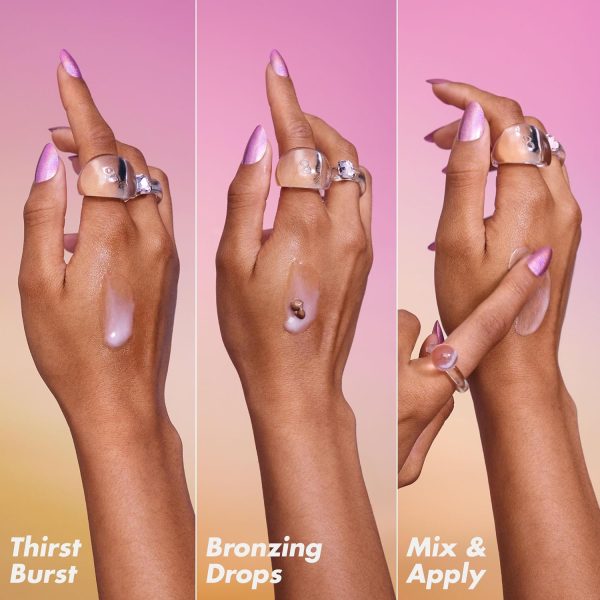 ⁦e.l.f. The Hottest Drops Duo, Holy Hydration! Thirst Burst Drops & Bronzing Drops, For Dewy, Glowy & Sun-Kissed Finish, With Hyaluronic Acid & 5% Niacinamide, Vegan & Cruelty-Free, Travel-Size⁩ - الصورة ⁦4⁩
