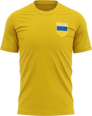 Ukraine Football Shirt - Mens Retro Ukraine Flag Badge T Shirt - Football European Country 2022 2024 Supporters Blue Yellow 1991 Tee Him - Ukrainian Tournament Footy Soccer Top