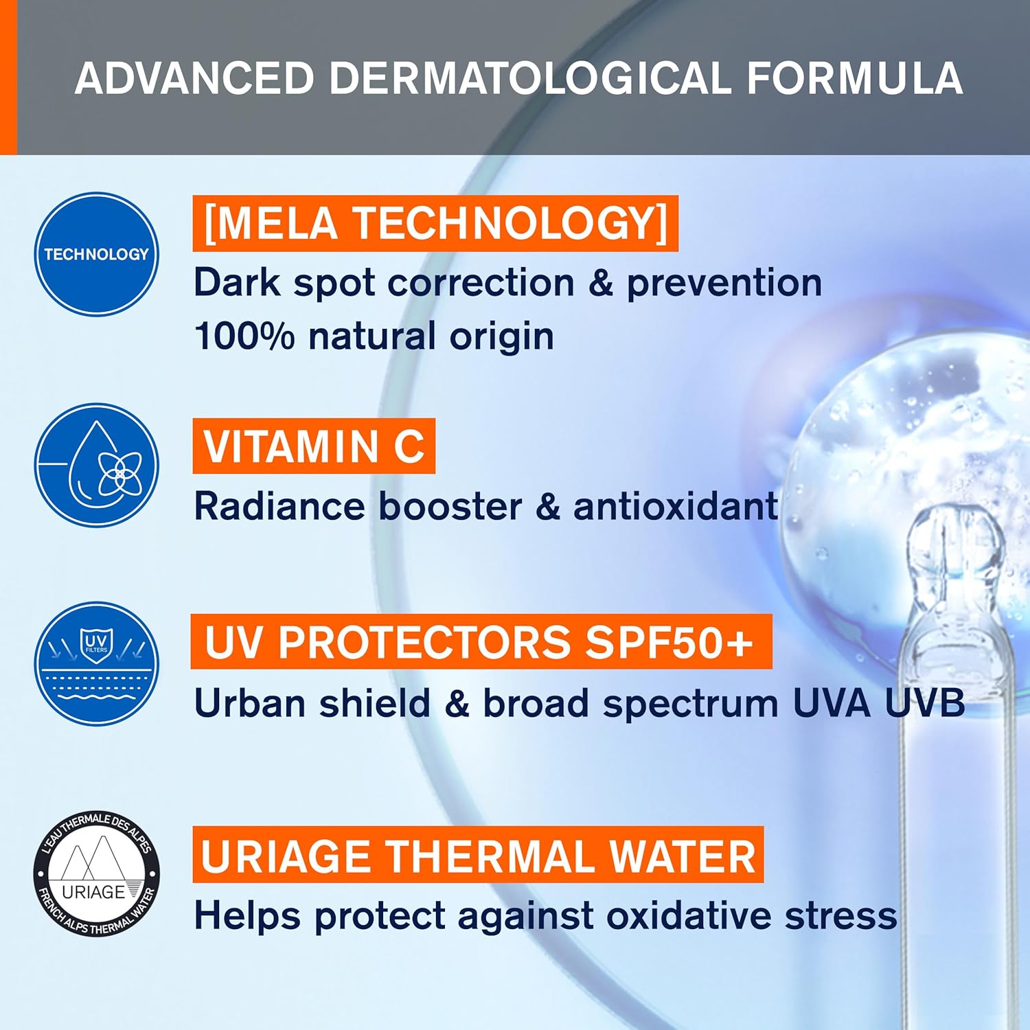 Uriage Depiderm Anti-Dark Spot Face Cream With Vitamin C, AHA, Niacinamide & SPF50+ Reduces Melasma & Boosts Radiance | Day Cream for Bright Skin | Reduces Dark Spots | Dermat Recommended | 30 ml 4 Uriage Depiderm Anti-Dark Spot Face Cream With Vitamin C, AHA, Niacinamide & SPF50+ Reduces Melasma & Boosts Radiance | Day Cream for Bright Skin | Reduces Dark Spots | Dermat Recommended | 30 ml - الصورة 4