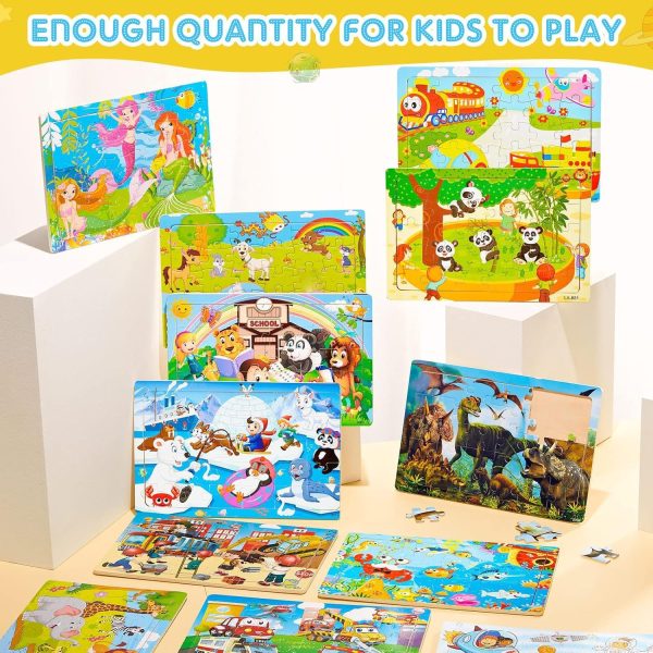 ⁦12 Pack Puzzles for Kids Ages 3-8 Toddler 30 Pieces Wooden Jigsaw Children Puzzles Educational Learning Toys for Kids Girls and Boys⁩ - الصورة ⁦3⁩