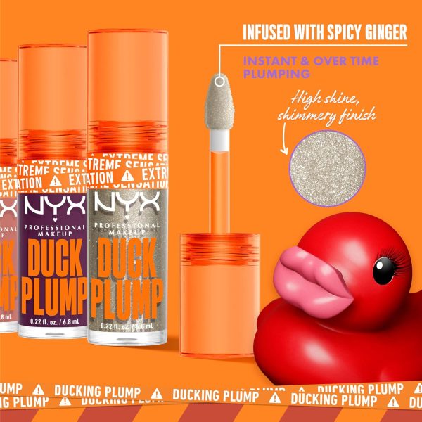 ⁦NYX PROFESSIONAL MAKEUP Duck Plump High Pigment Lip Gloss, Lip Plumper Gloss with Spicy Ginger - Onyxpected⁩ - الصورة ⁦5⁩