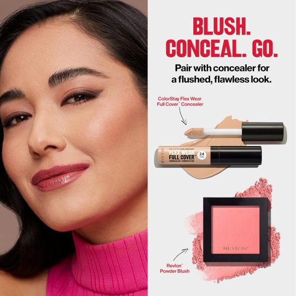 ⁦Revlon Powder Blush, Face Makeup Stocking Stuffers for Women, Buildable Color, Lightweight & Smooth Finish, 028 Apricute, 0.17 oz⁩ - الصورة ⁦6⁩